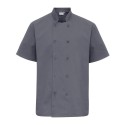 Veste de cuisinier homme fermeture portefeuille manches courtes à boutons