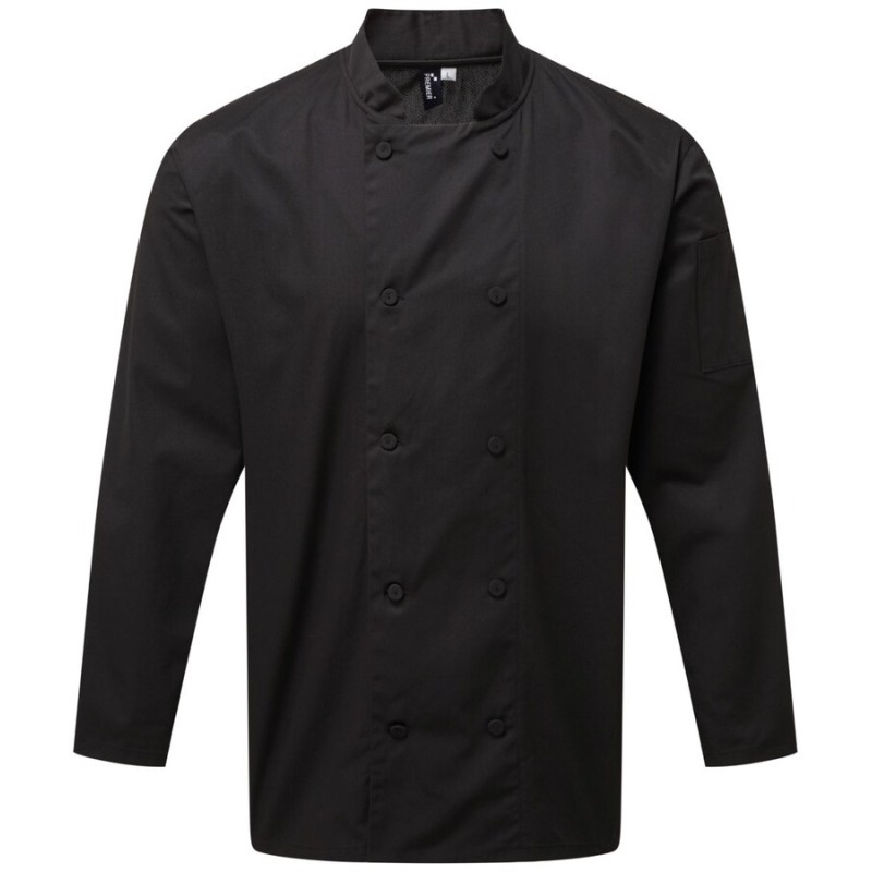 Veste de chef cuisinier coolchecker manches longues col mandarin