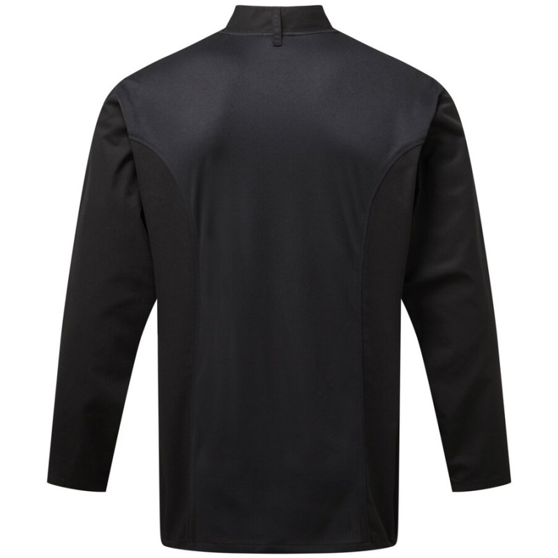 Veste de chef cuisinier coolchecker manches longues col mandarin