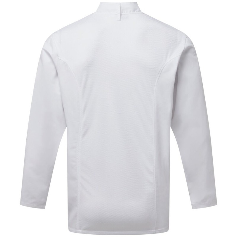 Veste de chef cuisinier coolchecker manches longues col mandarin