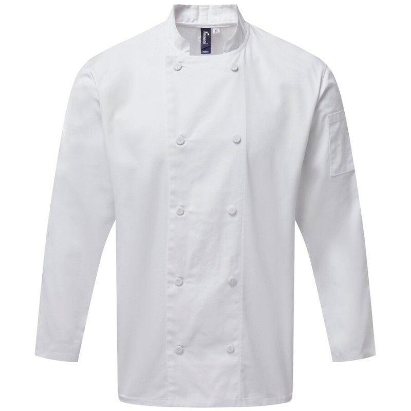 Veste de chef cuisinier coolchecker manches longues col mandarin