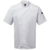 Veste chef cuisinier col mao à fermeture éclair dissimulée, 230 g/m²