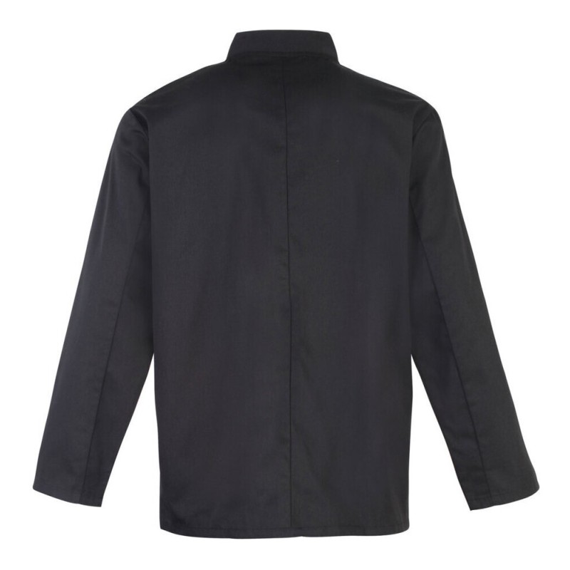 Veste de cuisinier manches longues à boutons pressions, 195 g/m²