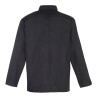 Veste de cuisinier manches longues à boutons pressions, 195 g/m²