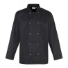 Veste de cuisinier manches longues à boutons pressions, 195 g/m²
