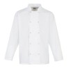 Veste de cuisinier manches longues à boutons pressions, 195 g/m²