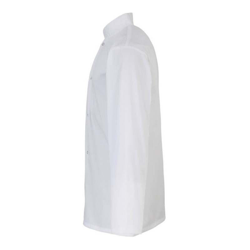 Veste de cuisinier manches longues à boutons pressions, 195 g/m²