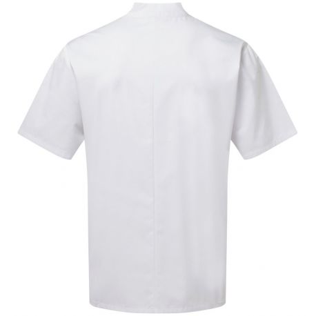 Veste de chef cuisinier manches courtes, boutons de qualité, 170 g/m²