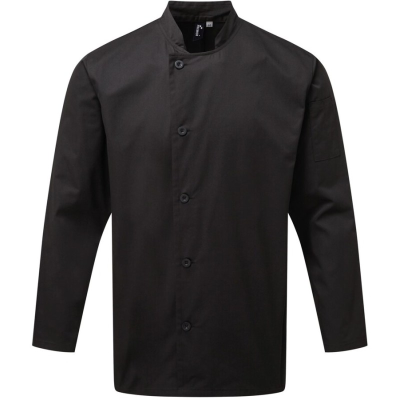 Veste de chef cuisinier manches longues, boutons de qualité, 170 g/m²