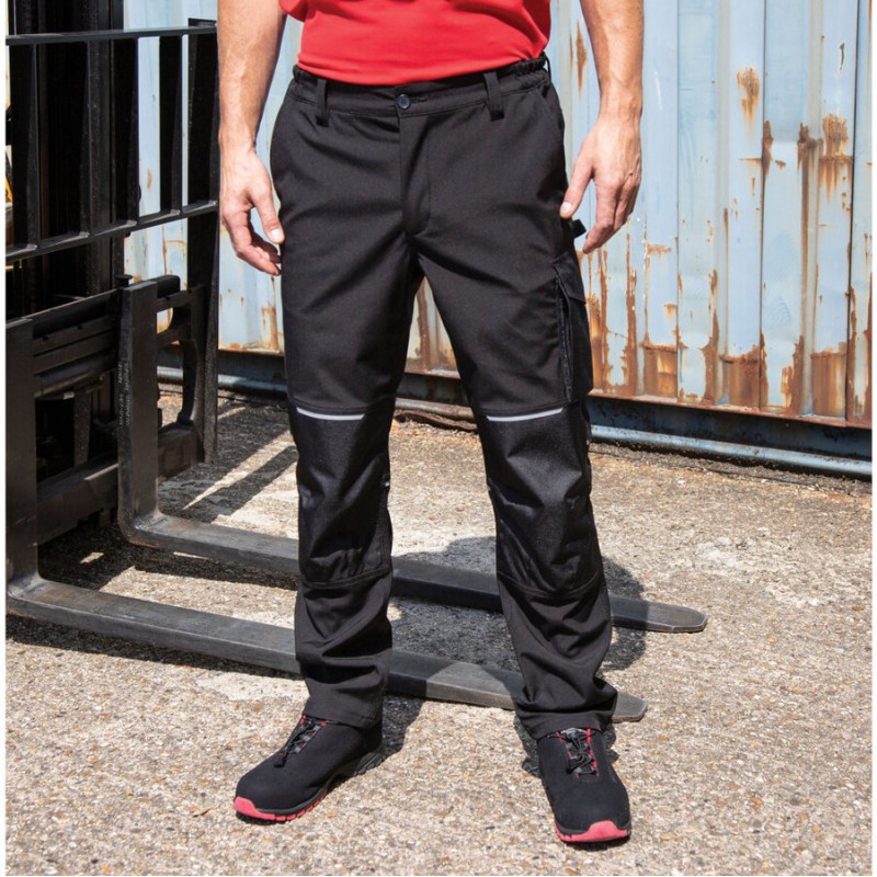 Pantalon de travail softshell coupe slim respirant multi-poches