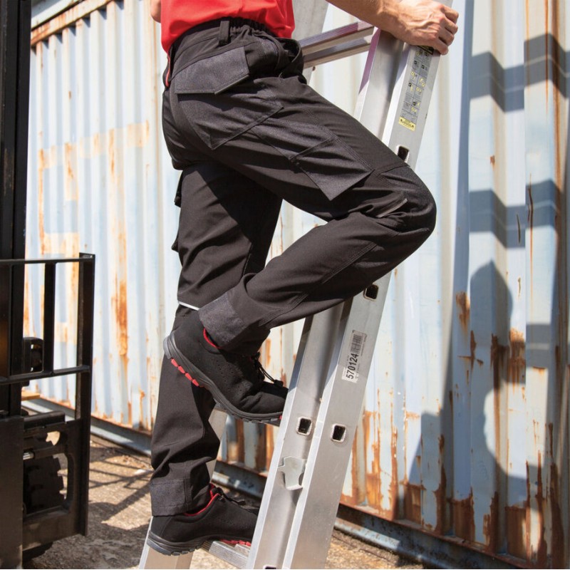 Pantalon de travail softshell coupe slim respirant multi-poches