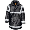 Veste parka de sécurité imperméable, bandes réfléchissantes