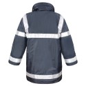 Veste parka de sécurité imperméable, bandes réfléchissantes