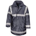 Veste parka de sécurité imperméable, bandes réfléchissantes