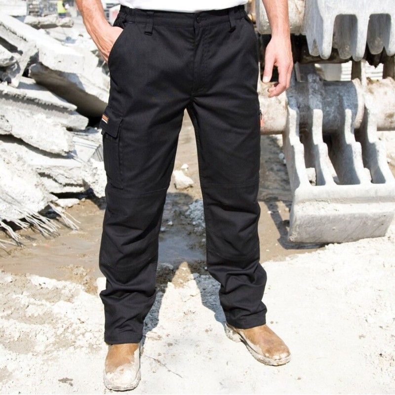 Pantalon stretch de travail renforcé, coupe-vent avec multi-poches