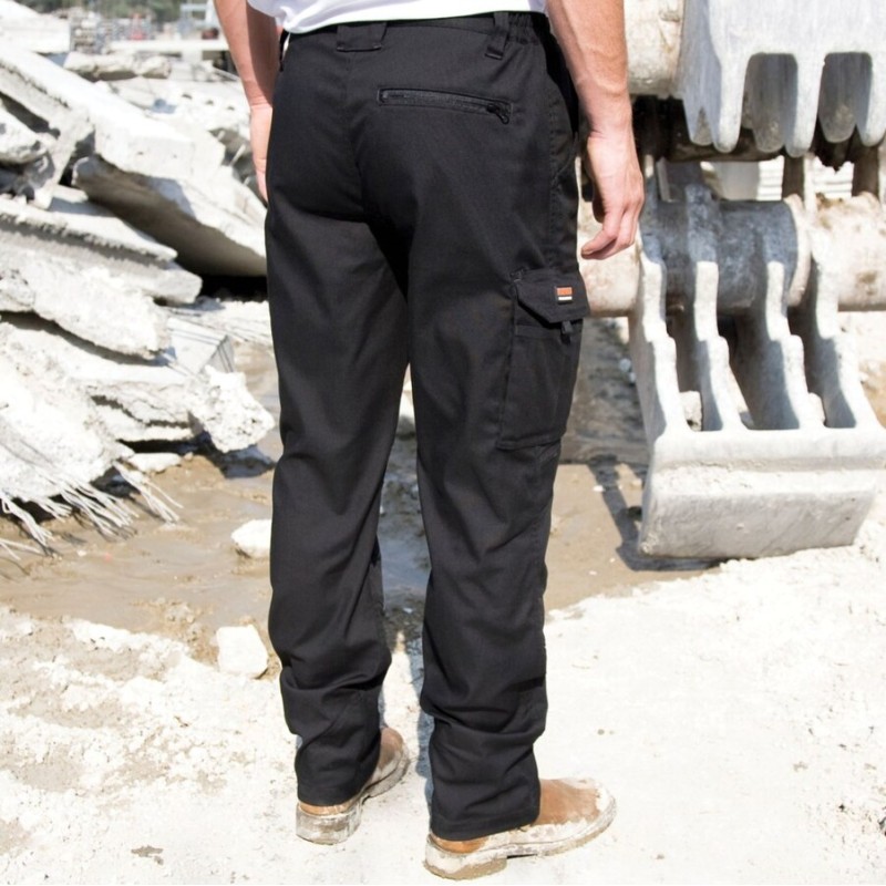 Pantalon stretch de travail renforcé, coupe-vent avec multi-poches