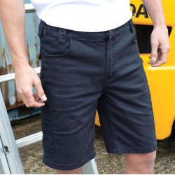 Short de travail chino extensible coupe slim avec finition peau de pêche