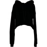 Sweat-shirt capuche femme court Crop Top et ample, 220 g/m²