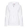 Sweat premium femme zippé à capuche doublée en polycoton, 280 g/m²