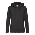 Sweat premium femme zippé à capuche doublée en polycoton, 280 g/m²