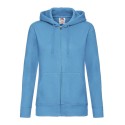 Sweat premium femme zippé à capuche doublée en polycoton, 280 g/m²