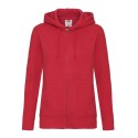 Sweat premium femme zippé à capuche doublée en polycoton, 280 g/m²