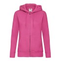 Sweat premium femme zippé à capuche doublée en polycoton, 280 g/m²