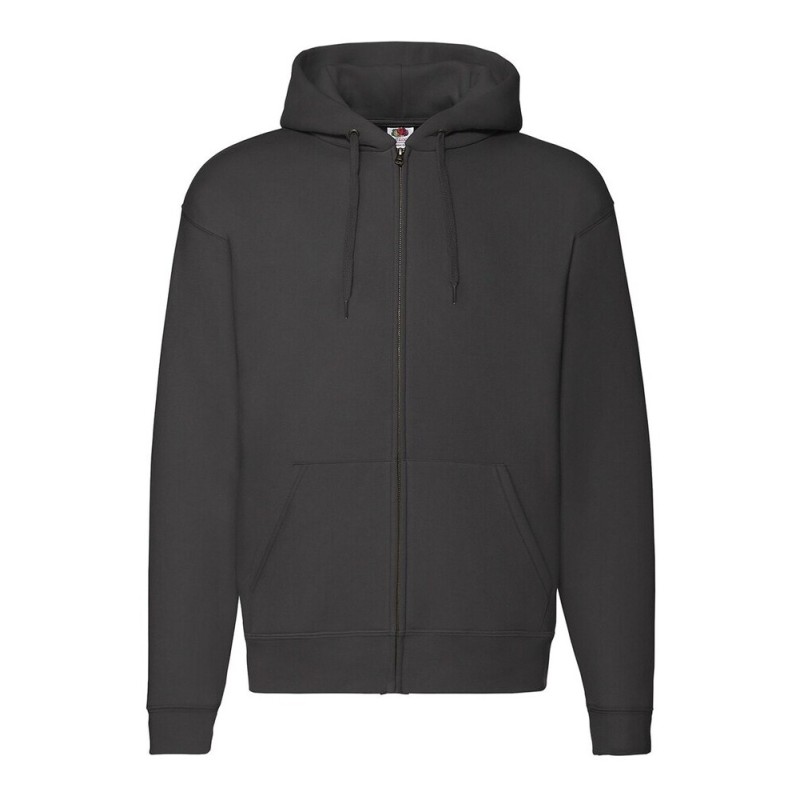 Sweat premium homme zippé à capuche doublée en polycoton, 280 g/m²