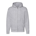 Sweat premium homme zippé à capuche doublée en polycoton, 280 g/m²