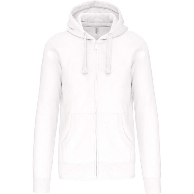 Sweat capuche zippé homme, capuche doublée en nid d'abeille, 300 g/m²