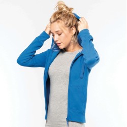 Sweat capuche zippé femme, capuche doublée en nid d'abeille, 300 g/m²
