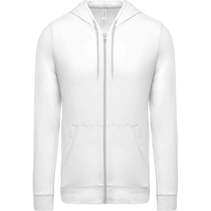 Veste zippée légère et douce à capuche en coton, 180 g/m²