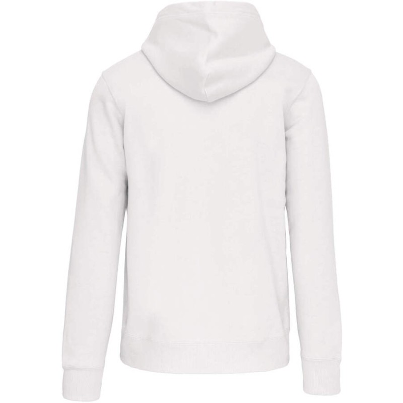 Sweat-shirt zippé à capuche contrastée, poche kangourou, 360 g/m²