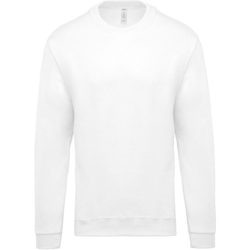 Sweat-shirt col rond molletonné, manches montées, 280 g/m²