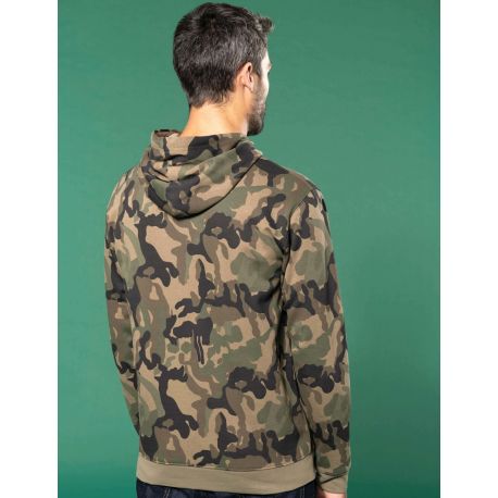 Sweat-shirt camouflage à capuche, 280 g/m²