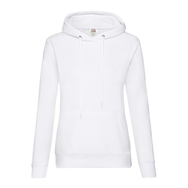 Sweat femme à capuche doublée en polycoton, poche kangourou, 280 g/m²