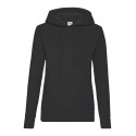 Sweat femme à capuche doublée en polycoton, poche kangourou, 280 g/m²