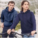 Sweat femme à capuche doublée en polycoton, poche kangourou, 280 g/m²