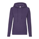Sweat femme à capuche doublée en polycoton, poche kangourou, 280 g/m²