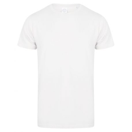 T-shirt stretch homme col rond en coton et élasthanne, 165 g/m²