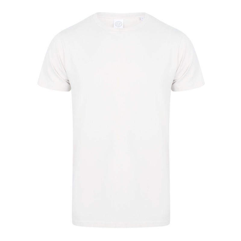 T-shirt stretch homme col rond en coton et élasthanne, 165 g/m²