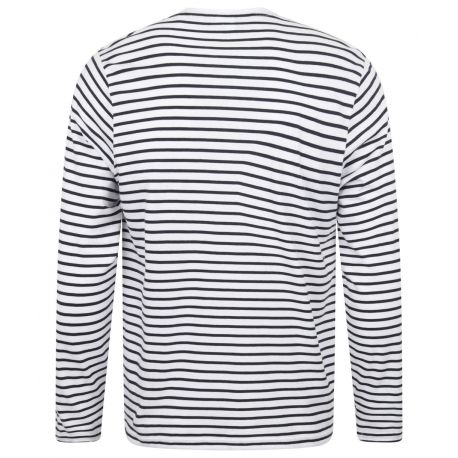 T-shirt marinière manches longues en coton doux jersey, 160 g/m²