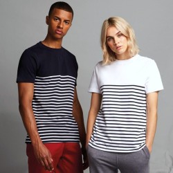 T-shirt breton à manches courtes en coton jersey épais, 180 g/m²