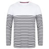 T-shirt breton à manches longues en coton jersey épais, 180 g/m²