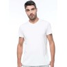 T-shirt homme Supima col V manches courtes sans étiquette, 160 g/m²