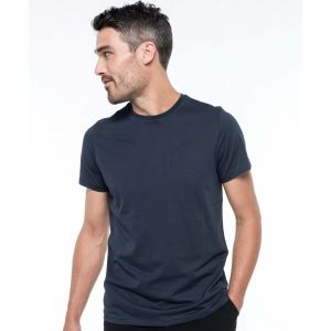 T-shirt homme Supima col rond manches courtes sans étiquette, 160 g/m²