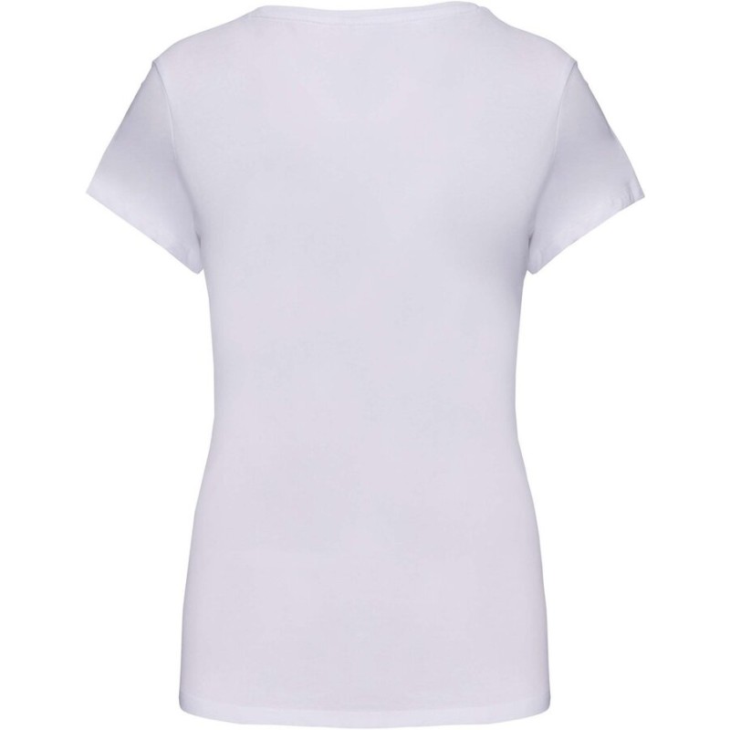 T-shirt femme col rond stretch en coton élasthanne, 160 g/m²