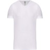 T-shirt homme col V stretch en coton élasthanne, 160 g/m²