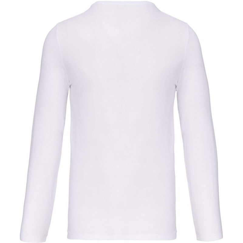 T-shirt homme manches longues stretch en coton élasthanne, 160 g/m²