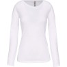 T-shirt femme manches longues stretch en coton élasthanne, 160 g/m²